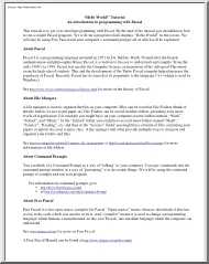 Hello World Tutorial, An Introduction to Programming with Pascal