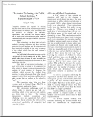George P. Young - Electronics Technology for Public School Systems, A Superintendents View