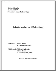 Induktív tanulás, az ID3 algoritmus