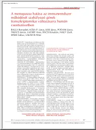 Balla-Kósa-Kiss - A menopausa hatása az immunrendszer működését szabályozó gének transzkriptomikai változásaira humán csontszövetben
