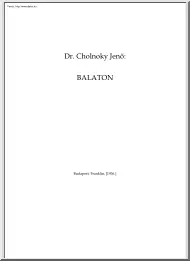 Dr. Cholnoky Jenő - Balaton
