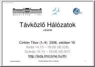 Cinkler Tibor - Távközlő hálózatok, előadás