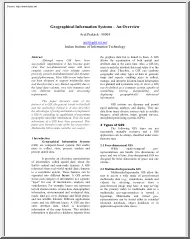 Arul Prakash - Geographical Information Systems, An Overview
