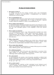 20 alapvető kémiai definíció