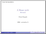 Patai Gergely - A Hume nyelv