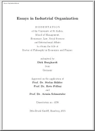 Dirk Burghardt - Essays in Industrial Organization