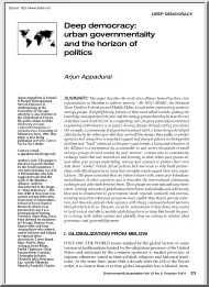 Arjun Appadurai - Deep Democracy, Urban Governmentality and the Horizon of Politics