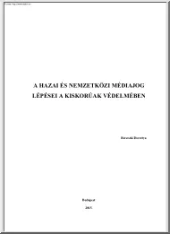 Bereczki Dorottya - A hazai és nemzetközi médiajog lépései a kiskorúak védelmében
