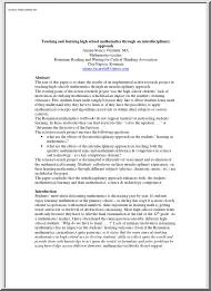 Ariana-Stanca Vacaretu - Teaching and learning high school mathematics through an interdisciplinary approach