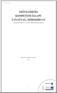 Szövegértés kompetenciaalapú tananyag, módszertan