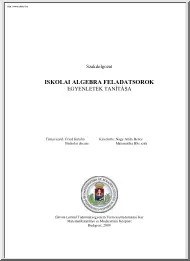 Nagy Attila Bence - Iskolai algebra