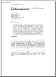 Bridging the primary to secondary school mathematics divide, Teachers perspectives
