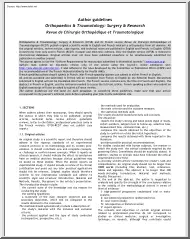 Author Guidelines Orthopaedics and Traumatology