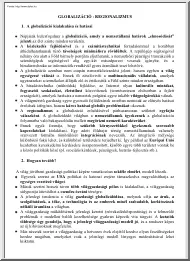 Globalizáció, regionalizmus