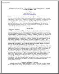 Corey Webel - High School students perspectives on collaboration in their mathematics class