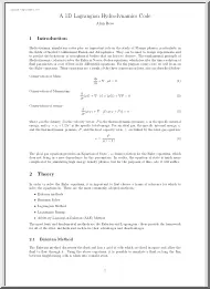 Alun Rees - A 1D Lagrangian Hydrodynamics Code