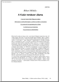 Bihari Mihály - A Kádár-rendszer állama