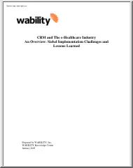 CRM and the e-healthcare industry, Siebel implementation challenges and lessons learned
