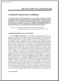 Dr. Bánhegyi György - A poliamidok degradációja és stabilizálása