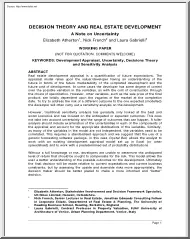 Atherton-French - Decision Theory and Real Estate Development, A Note on Uncertainty