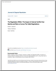 Bordone-Berkman-Nido - The Negotiation Within, The Impact of Internal Conflict Over Identity and Role on Across-The-Table Negotiations