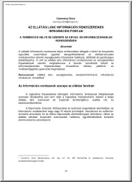 Cservenyi Dóra - Az ellátási lánc információs rendszereinek integrációs pontjai