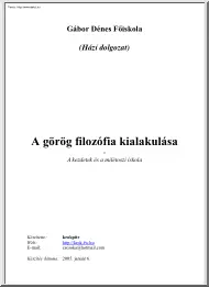 A görög filozófia kialakulása