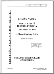 Román nyelv emelt szintű írásbeli