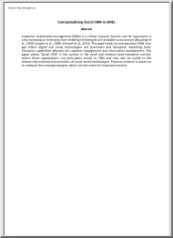 Conceptualising social CRM in SMEs
