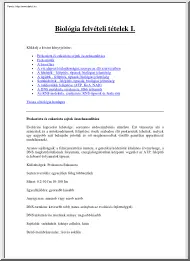 Biológia felvételi tételek I., 1999