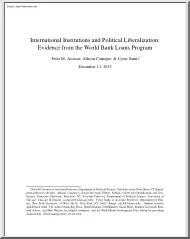 International Institutions and Political Liberalization, Evidence from the World Bank Loans Program