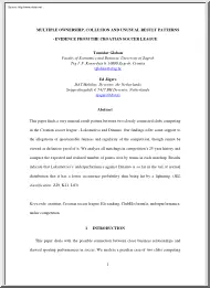 Multiple Ownership, Collusion and Unusual Result Patterns, Evidence from the Croatian Soccer League