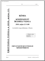 Kémia középszintű írásbeli