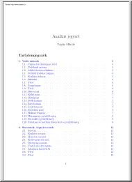 Vághy Mihály - Analízis jegyzet
