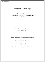 A. Gergely András - Kulturális antropológia, ember-, erkölcs- és vallásismeret