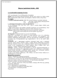 Magyar jogtörténet tételek, 2001