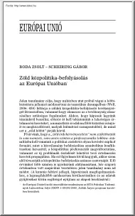 Boda-Scheiring - Zöld közpolitika-befolyásolás az Európai Unióban