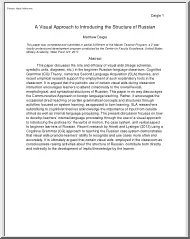 A Visual Approach to Introducing the Structure of Russian