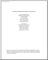 Mitchell-Hensel - International Institutions and Compliance with Agreements