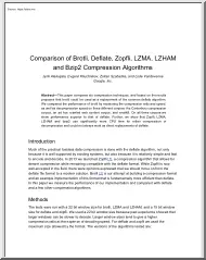 Comparison of Brotli, Deflate, Zopfli, LZMA, LZHAM and Bzip2 Compression Algorithms