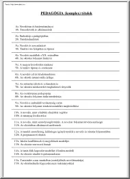 Pedagógia komplex tételek, 2000
