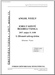 Angol emelt szintű írásbeli