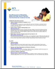 Free Resources for Elementary, Middle and High School Teachers from the American Chemical Society