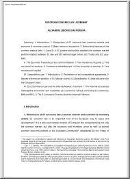 Alexandre Libório Dias Pereira - European Economic Law, A Seminar