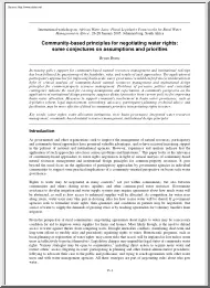 Bryan Bruns - Community Based Principles for Negotiating Water Rights, Some Conjectures on Assumptions and Priorities