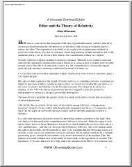 Albert Einstein - Ether And The Theory Of Relativity