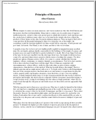 Albert Einstein - Principles Of Research