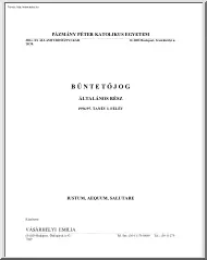 Büntetőjog I, Általános rész