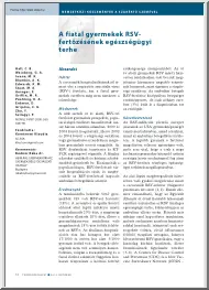 A fiatal gyermekek RSV fertőzésének egészségügyi terhe