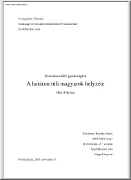 Bezdán Ágnes - A határon túli magyarok helyzete